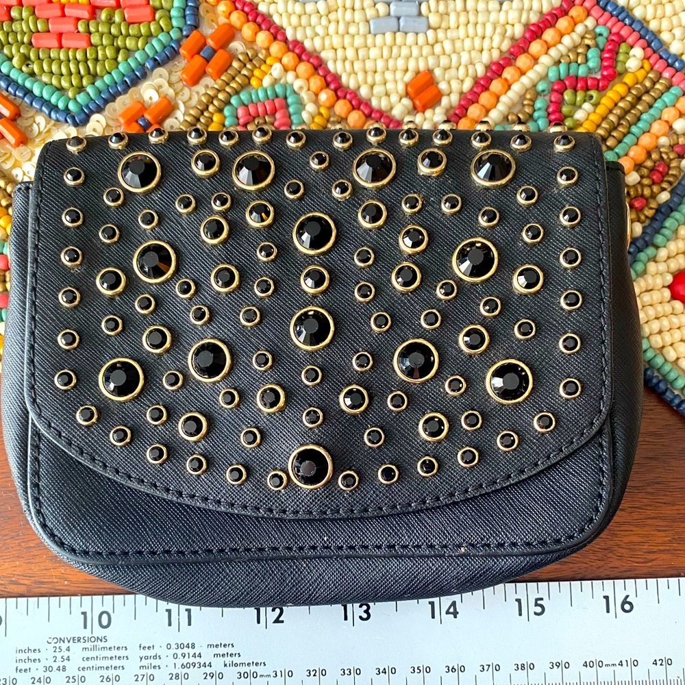Juicy Couture small Black and Gold Rhinestones chain purse